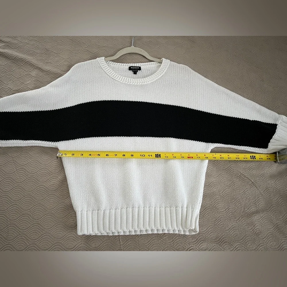 🆕 Worth cotton color block sweaterer in black and white size small - Picture 4 of 7